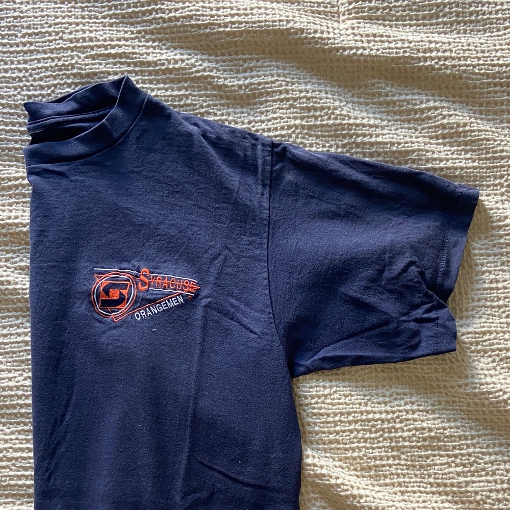 Vintage Syracuse Orangemen Navy Blue Graphic T-Shirt